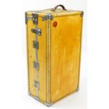 Metal bound steamer trunk, 40cm H x 106cm W x 57cm D For further information on this lot please