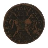 Irish James II 1690 Gunmoney coin For further information on this lot please contact the auctioneer