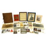 Military interest ephemera including photographs arranged in an album, real photographic