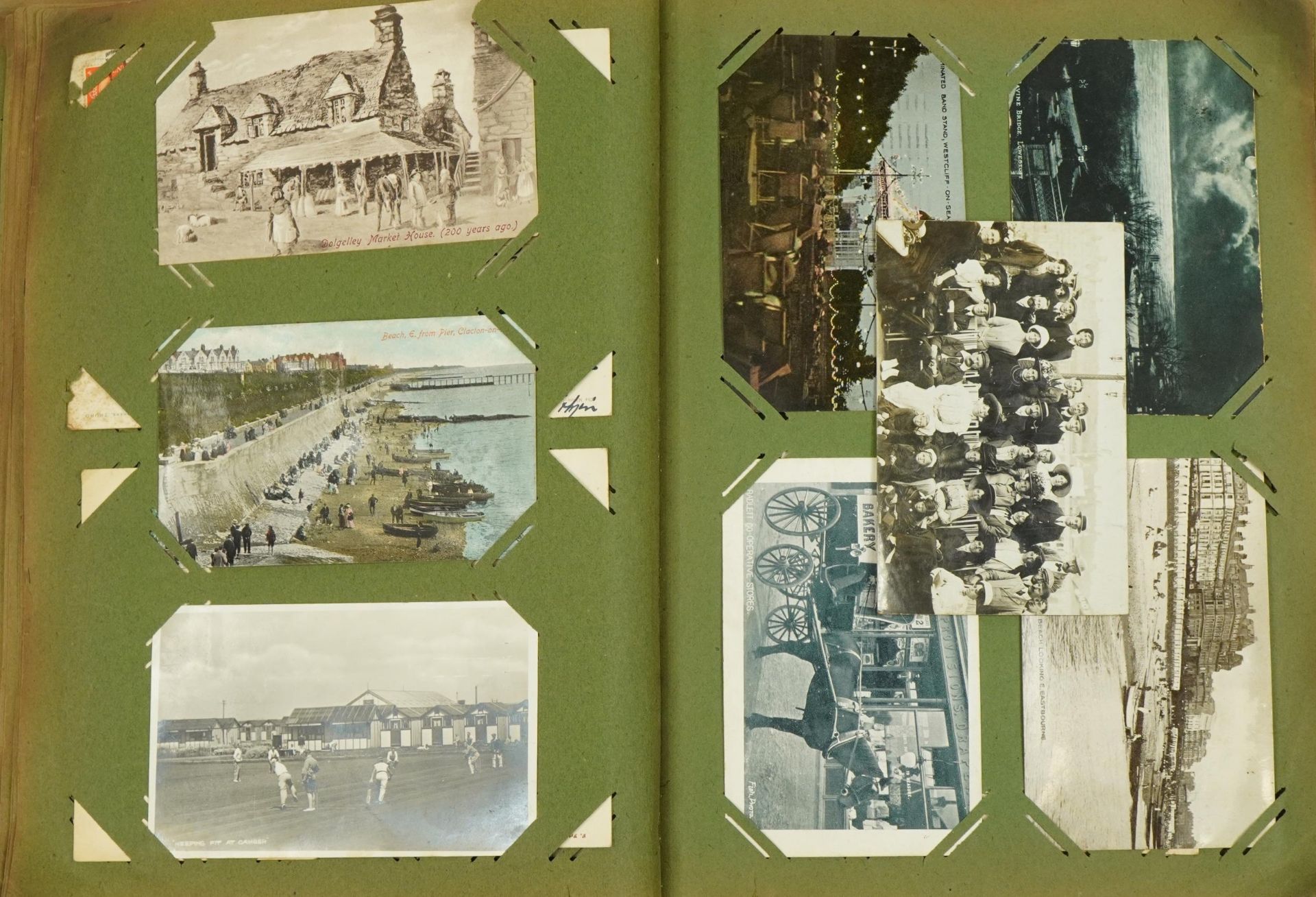 Good collection of Edwardian topographical and social history postcards arranged in an album, some - Image 9 of 19