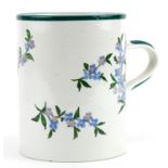 Wemyss Ware, 19th century Scottish pottery tankard hand painted with forget-me-nots, impressed Wymss