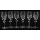 Set of six Waterford Crystal Powerscourt desert wine glasses, each 16.5cm high For further