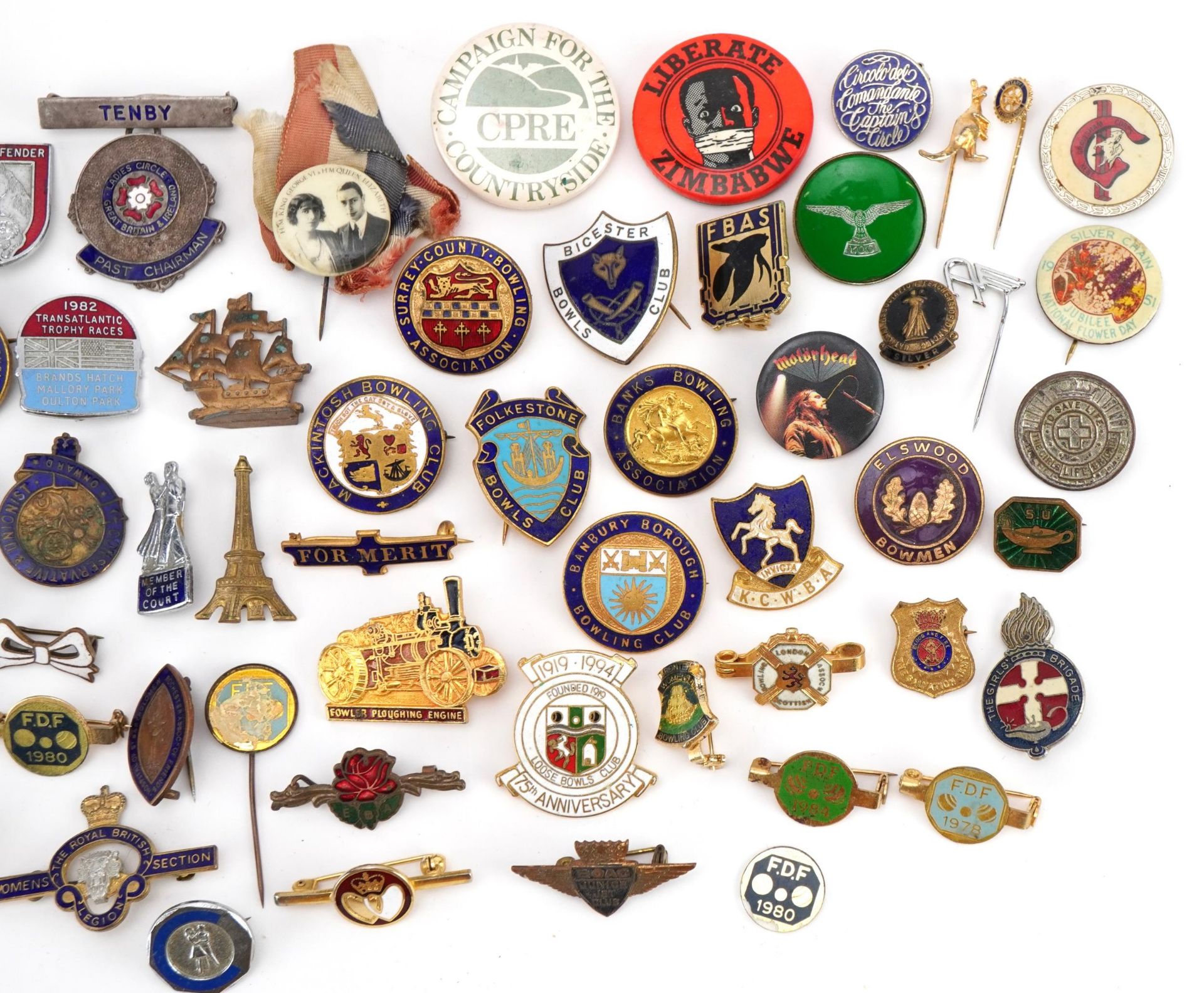 Collection of vintage and later pin badges, some with enamel including Motor Head, 1981 Royal - Image 3 of 3