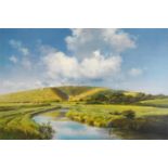 Frank Wootton - Under the Downs, pencil signed print in colour, limited edition 200/850, mounted,