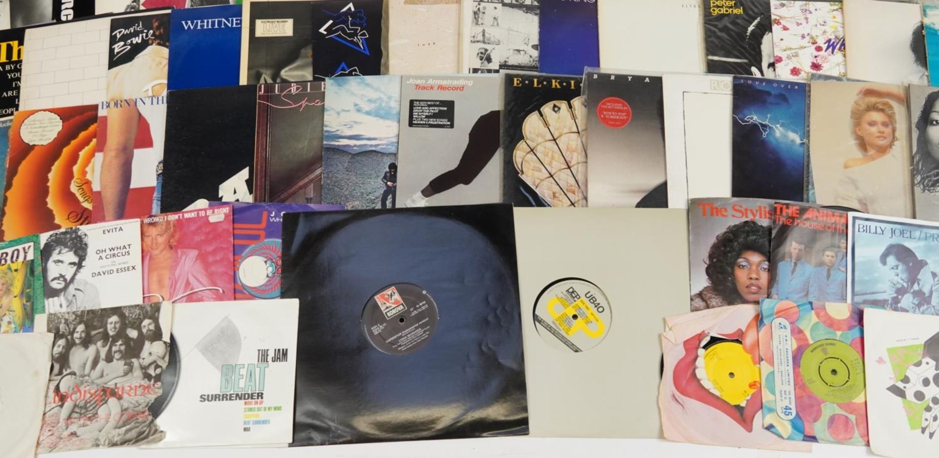 Vinyl LP records and 45rpms including The Jam, Lindis Farne, Stevie Wonder, Diana Ross, Elton - Image 6 of 7