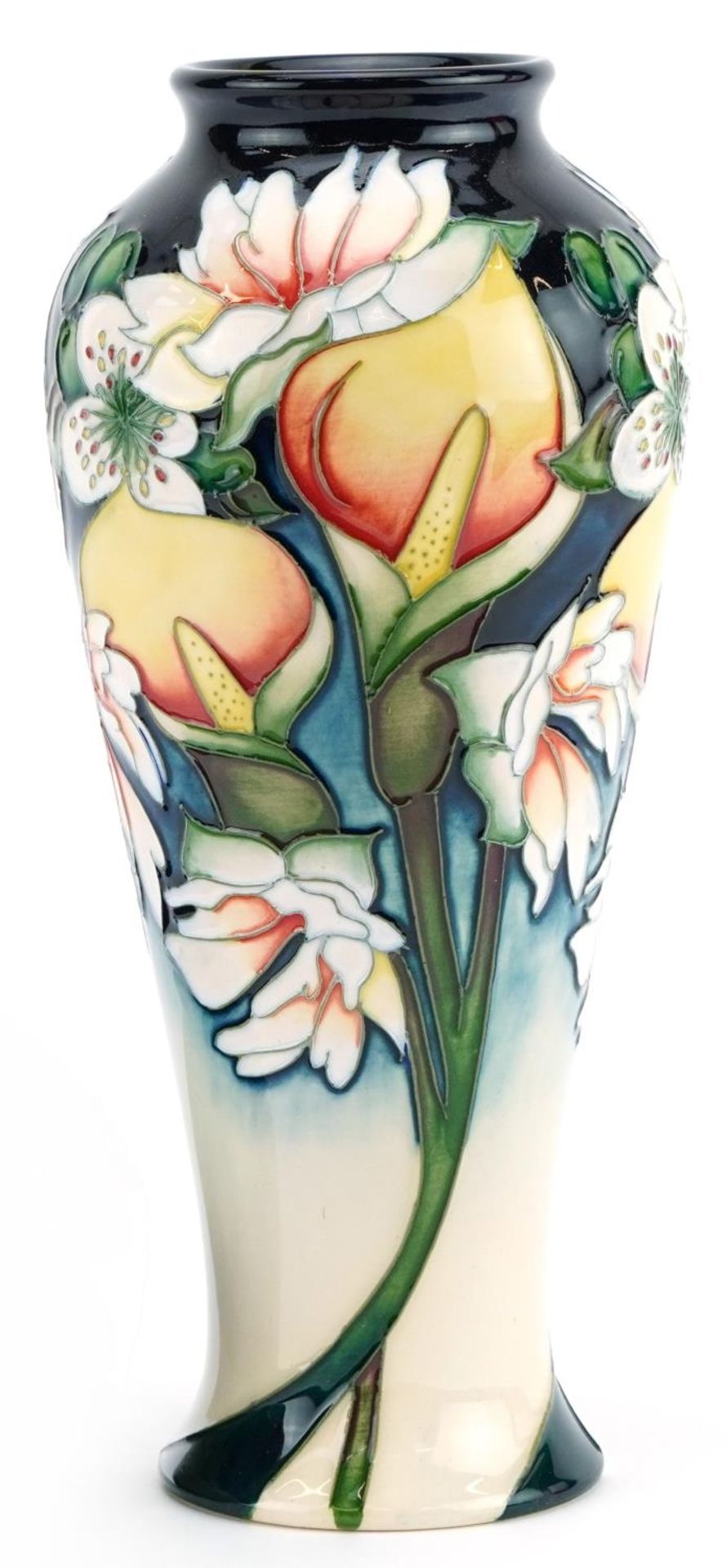 Moorcroft pottery vase hand painted with stylised flowers, dated 2010 to the base, 20.5cm high For - Image 2 of 3