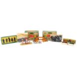 Vintage toys, some diecast including Dinky Toys model railway O gauge Station Staff no 1 with box,