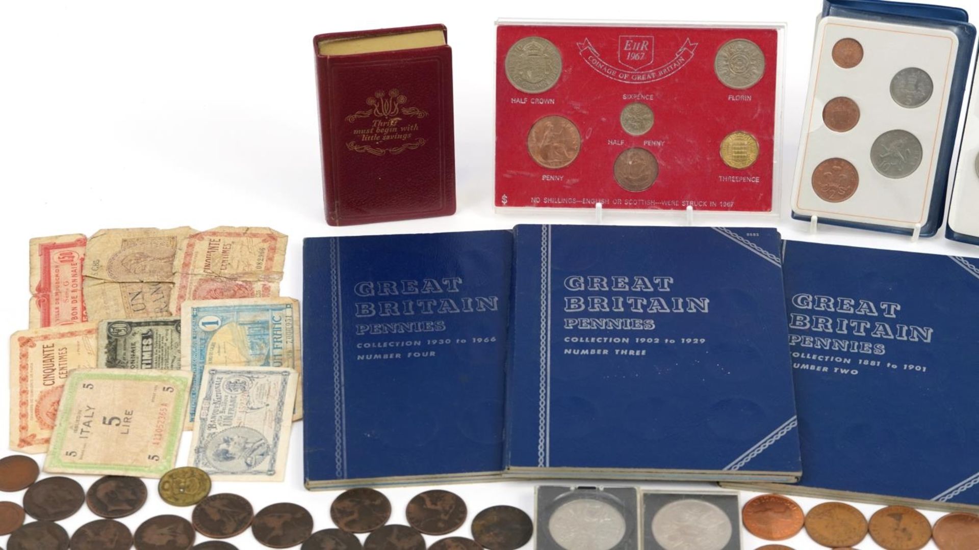 Antique and later British and world coinage and banknotes including three collection albums, - Image 2 of 7