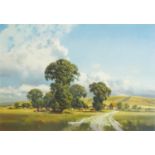 Frank Wootton - Summer Afternoon, South Downs, pencil signed print in colour, limited edition 18/