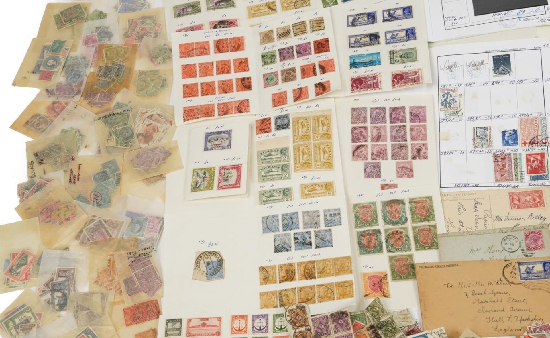 Collection of antique and later world stamps, some arranged in albums, including Denmark and - Image 5 of 13