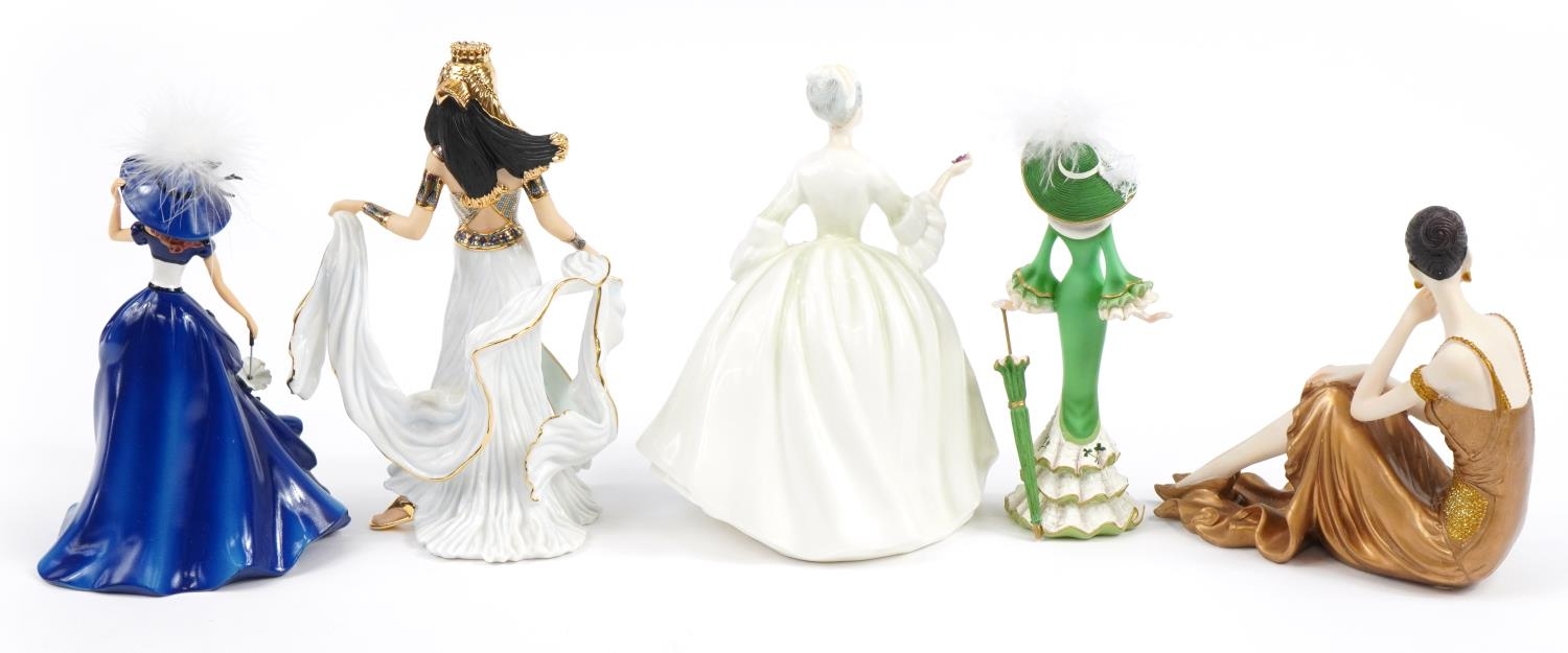 Collectable porcelain and resin figures, some with certificates, including Royal Doulton Diana - Image 4 of 6