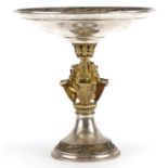 Hector Miller for Aurum, silver and gilt heraldic tazza, limited edition 223/250 London 1985, 15cm