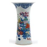 Chinese porcelain wucai vase hand painted with flowers, six figure character marks to the base, 32cm