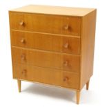 Meredew, Vintage teak four drawer chest, 91cm H x 76cm W x 46cm D For further information on this