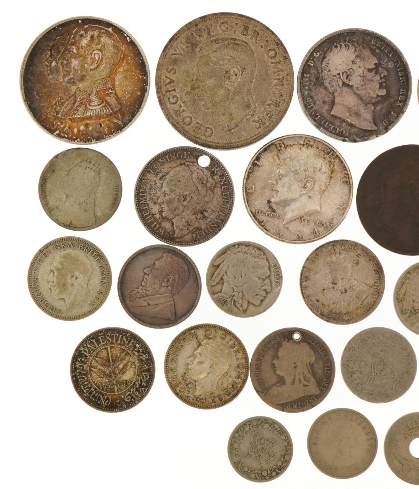 Antique and later British and world coinage including Victorian 1887 shilling, 1937 crown and 1834 - Image 2 of 6