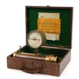 19th/early 20th century John Morris of Manchester pressure and discharge gauge housed in a baize