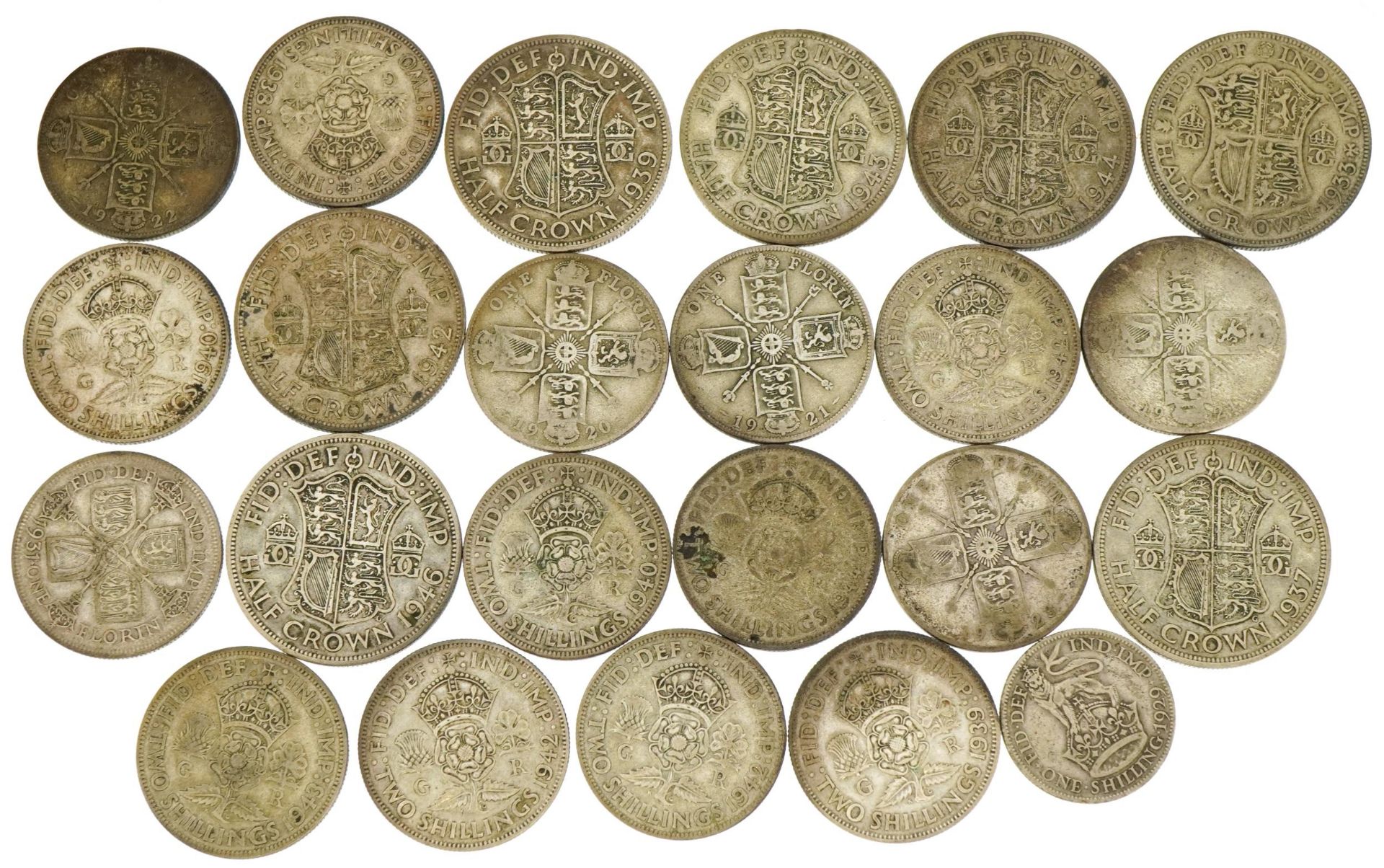 British pre decimal pre 1947 coinage including half crowns and florins, 265.0g For further - Image 2 of 2