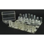 1970's Minimum acrylic chess set with case by David Pelham, published by Additions Alecto 1970,