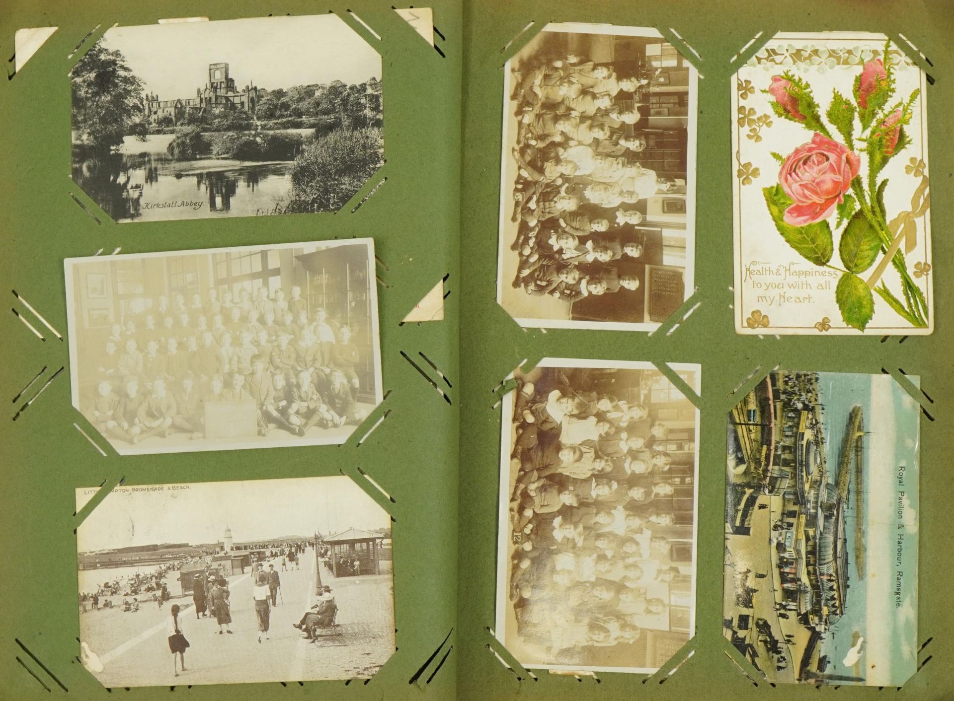 Good collection of Edwardian topographical and social history postcards arranged in an album, some - Image 13 of 19