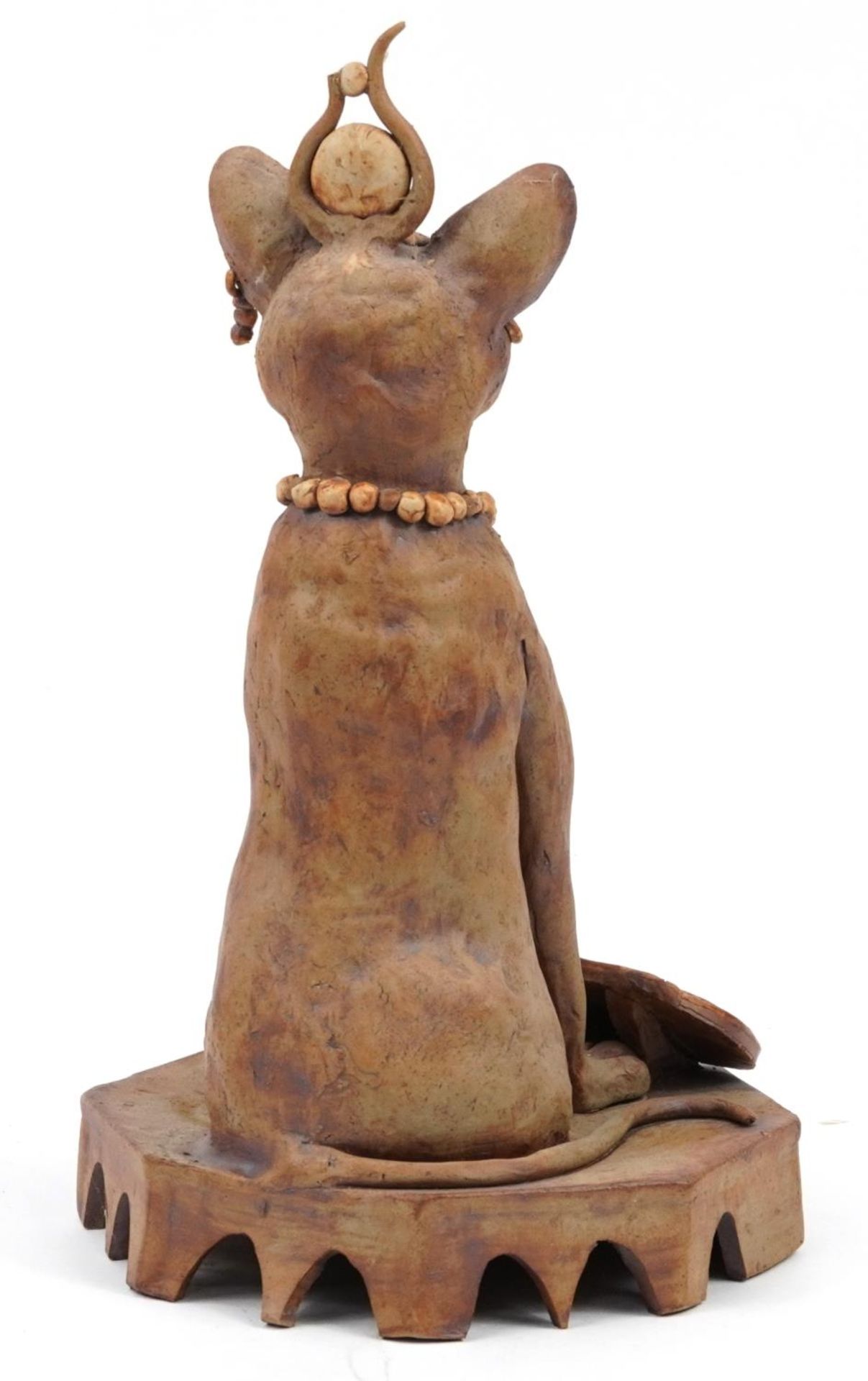 Studio pottery model of an Egyptian New Kingdom period cat, 35cm high For further information on - Image 2 of 3