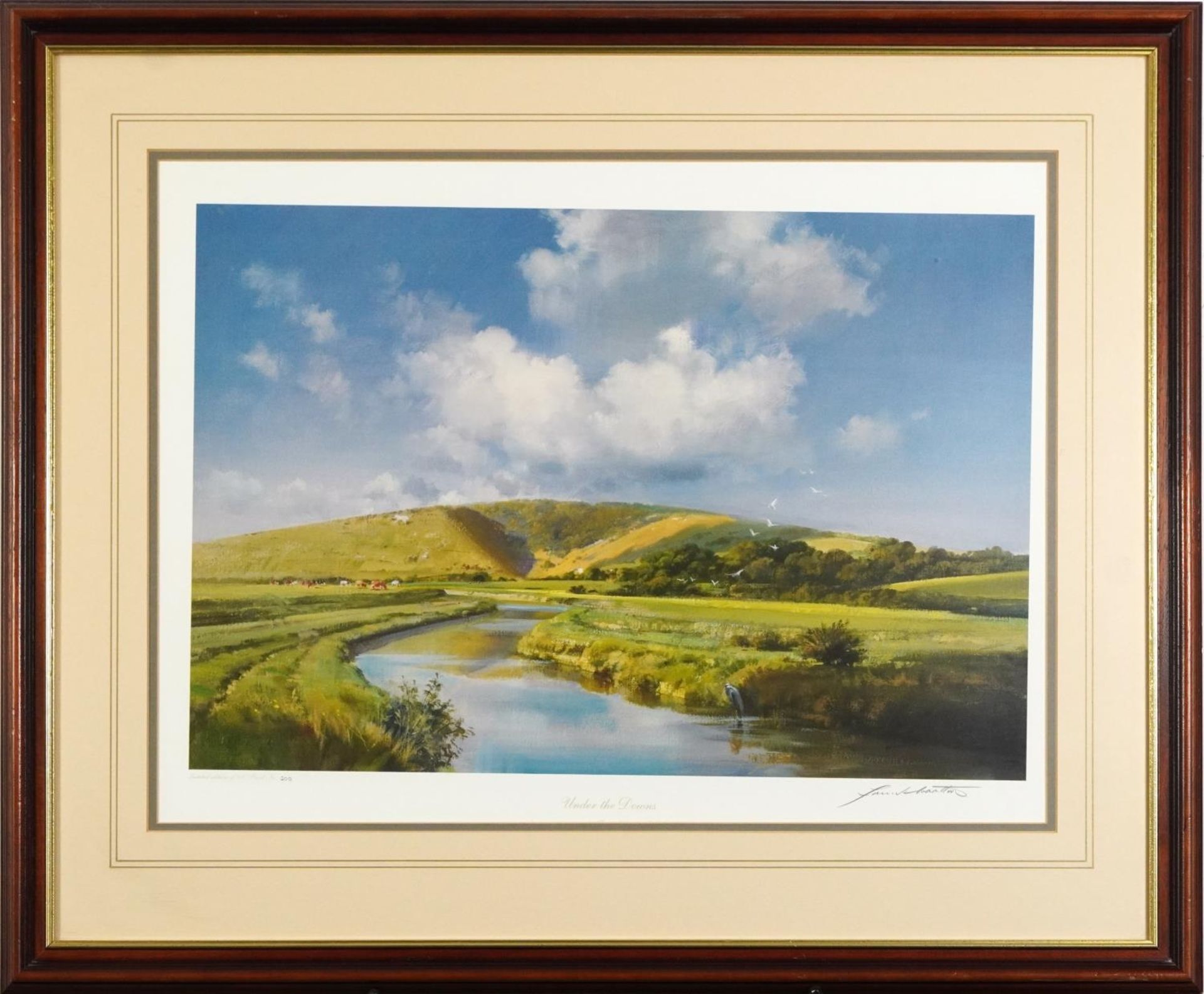 Frank Wootton - Under the Downs, pencil signed print in colour, limited edition 200/850, mounted, - Image 2 of 4