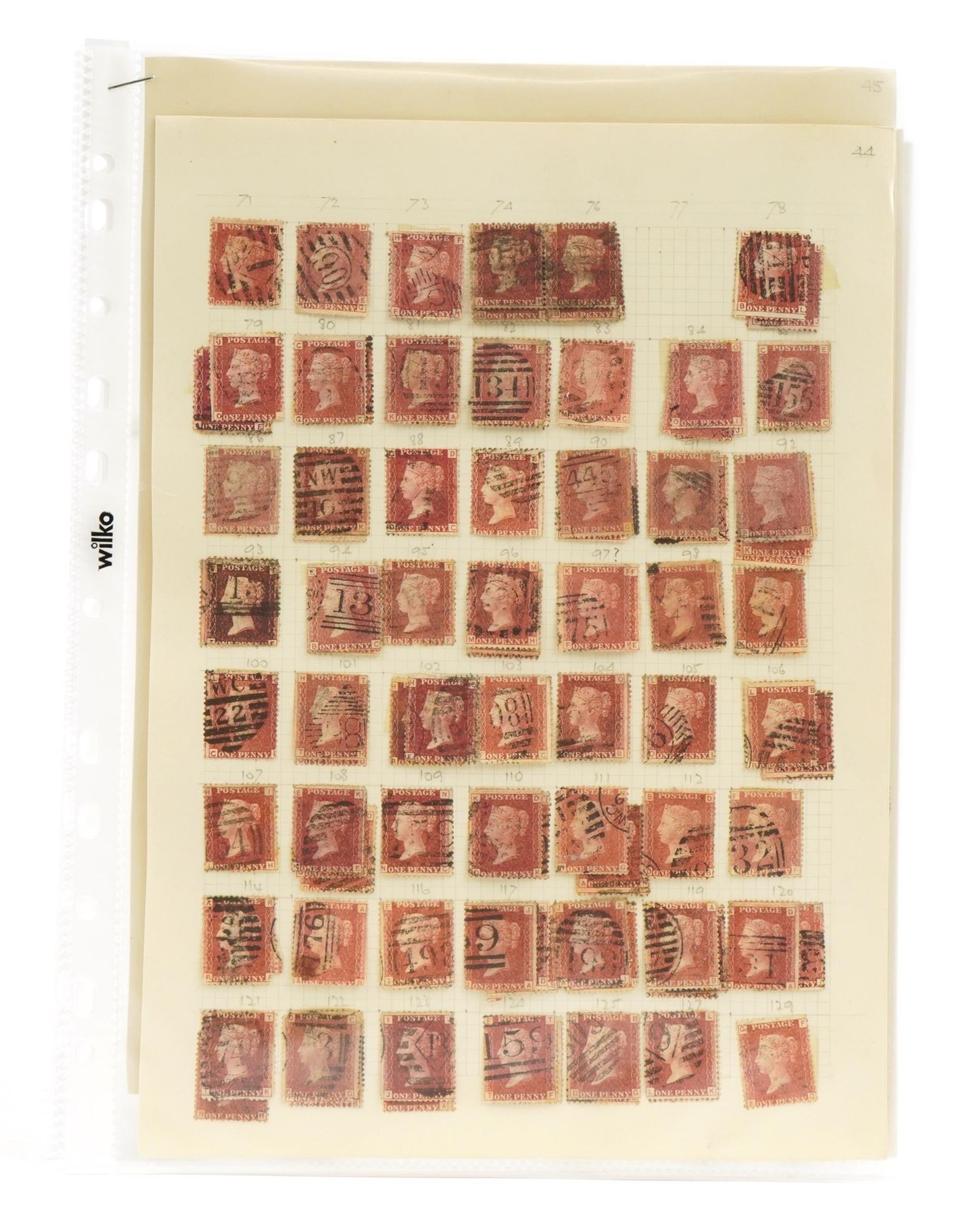 Collection of Penny Reds on four pages For further information on this lot please contact the