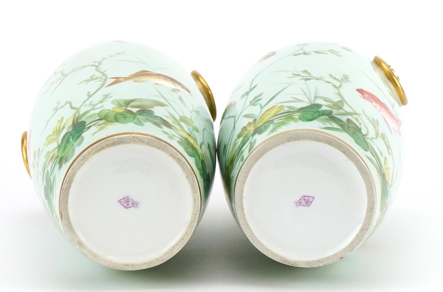 Royal Worcester, pair of Victorian aesthetic porcelain vases in the manner of Christopher Dresser, - Image 3 of 4