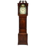Inlaid oak longcase clock, the painted dial inscribed T. Wilson Burton, 215cm high For further