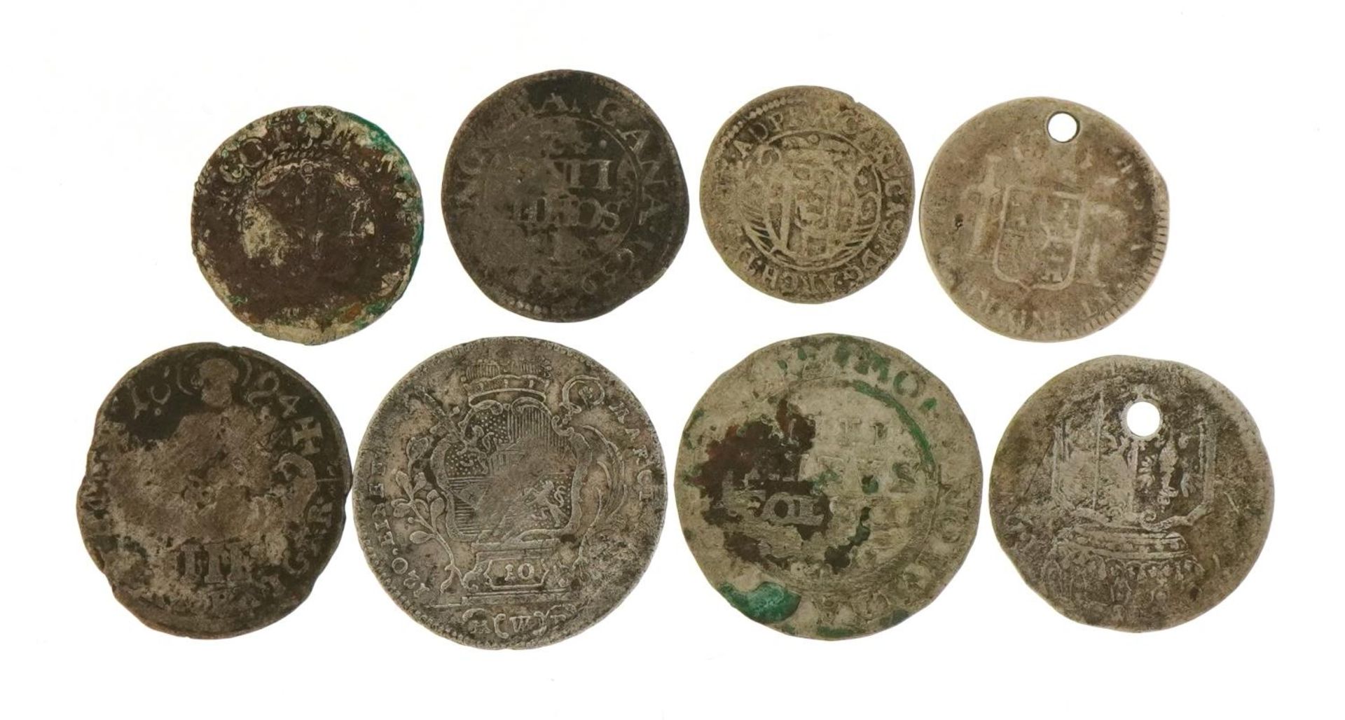 Eight antique European hammered silver coins, possibly German, 17.0g For further information on this