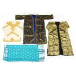 Indian clothing including two tunics embroidered with flowers For further information on this lot