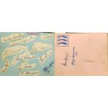 Sporting interest autograph album with various autographs, predominantly cricket and football,