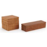 Brian Willsher, two Modernist carved wood block puzzles comprising thirty section and twenty