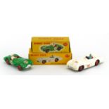 Two Dinky Toys diecast racing vehicles with boxes comprising Aston Martin DB3 Sports 110 and