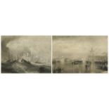 After Joseph Mallord William Turner - The Prince of Orange landing at Torbay and Venice, The Dogana,