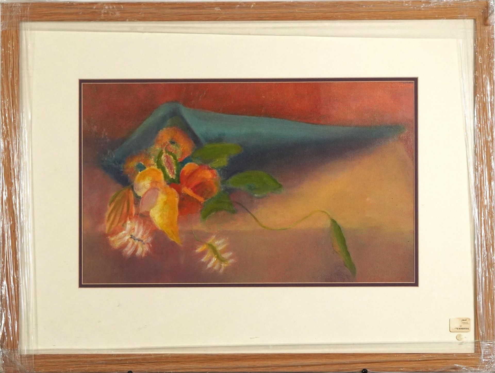 J Rosenthal - Abstract composition, still life flowers, mounted, framed and glazed, 52cm x 31cm - Image 2 of 4