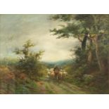 Rubens Southey - Country Lane, late 19th century watercolour, details verso, mounted, framed and