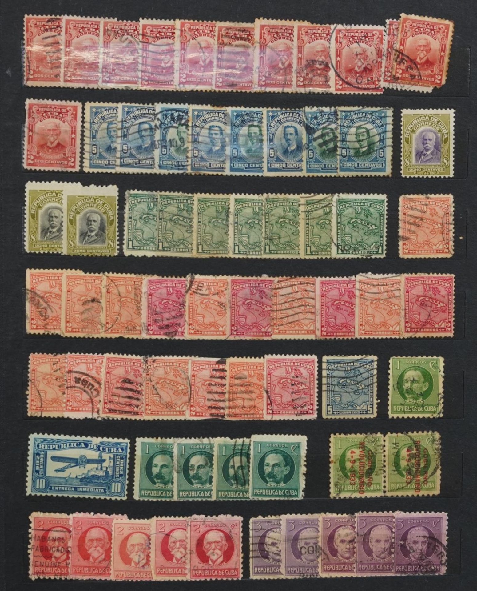 Collection of 19th century world stamps arranged on covers and in three albums including Cuba and