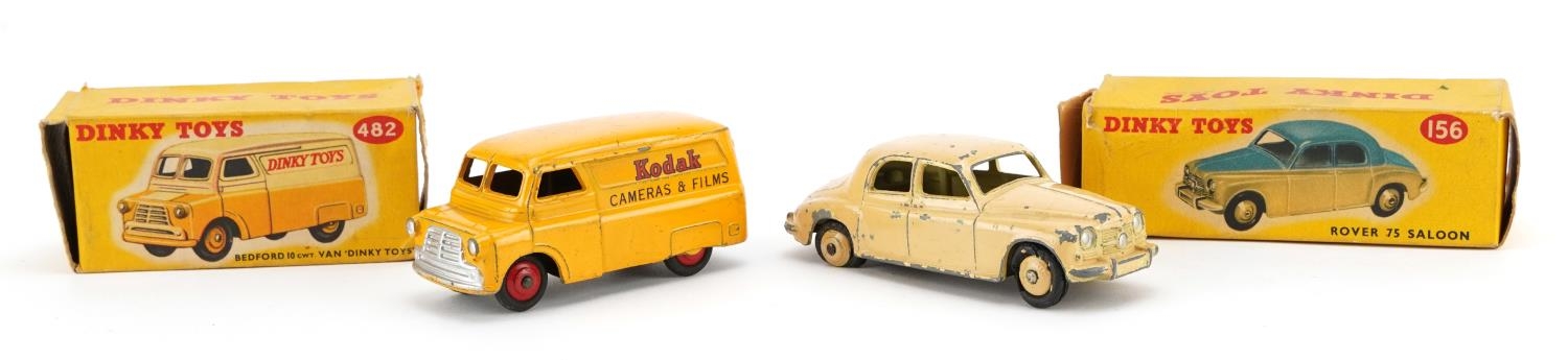 Two vintage Dinky Toys diecast vehicles with boxes comprising Bedford 10 cwt Van Dinky Toys 482
