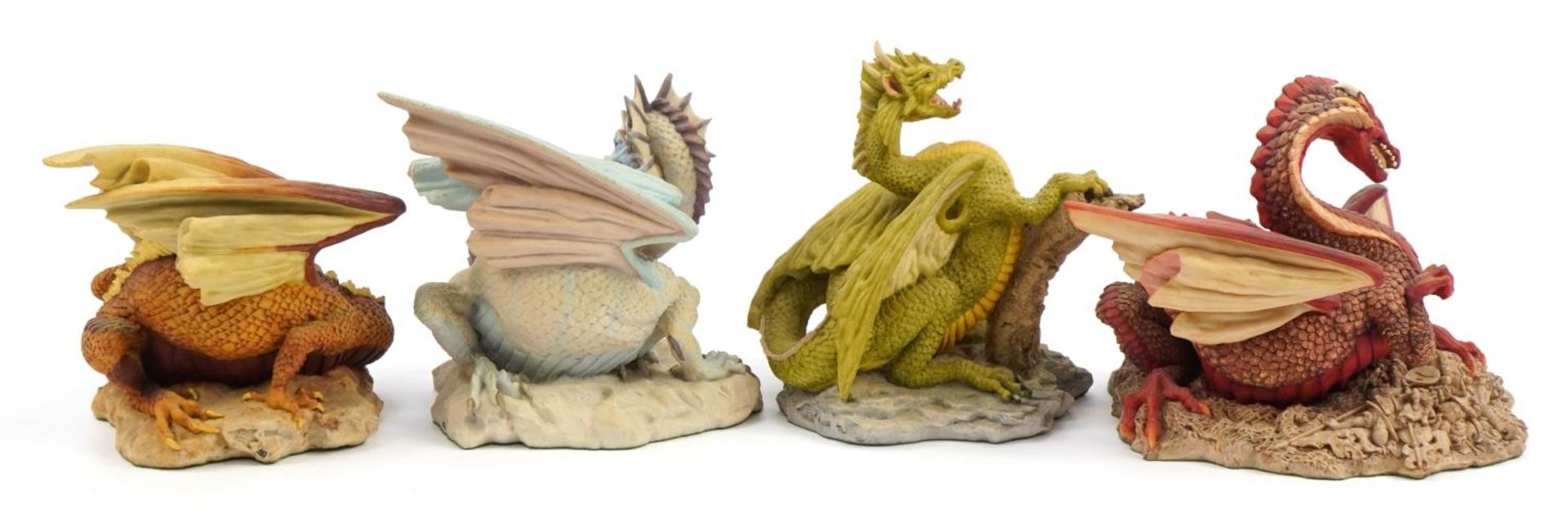 Set of four Enchantica Four Seasons dragons by Holland Studio Craft with certificates, two with - Image 3 of 6