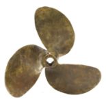 Phosphor bronze three blade boat propeller impressed D:425, 36cm in diameter For further information