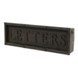 Victorian patinated bronze letter box, 10cm x 32cm For further information on this lot please