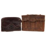 Two vintage crocodile skin bags, the largest 41cm wide For further information on this lot please