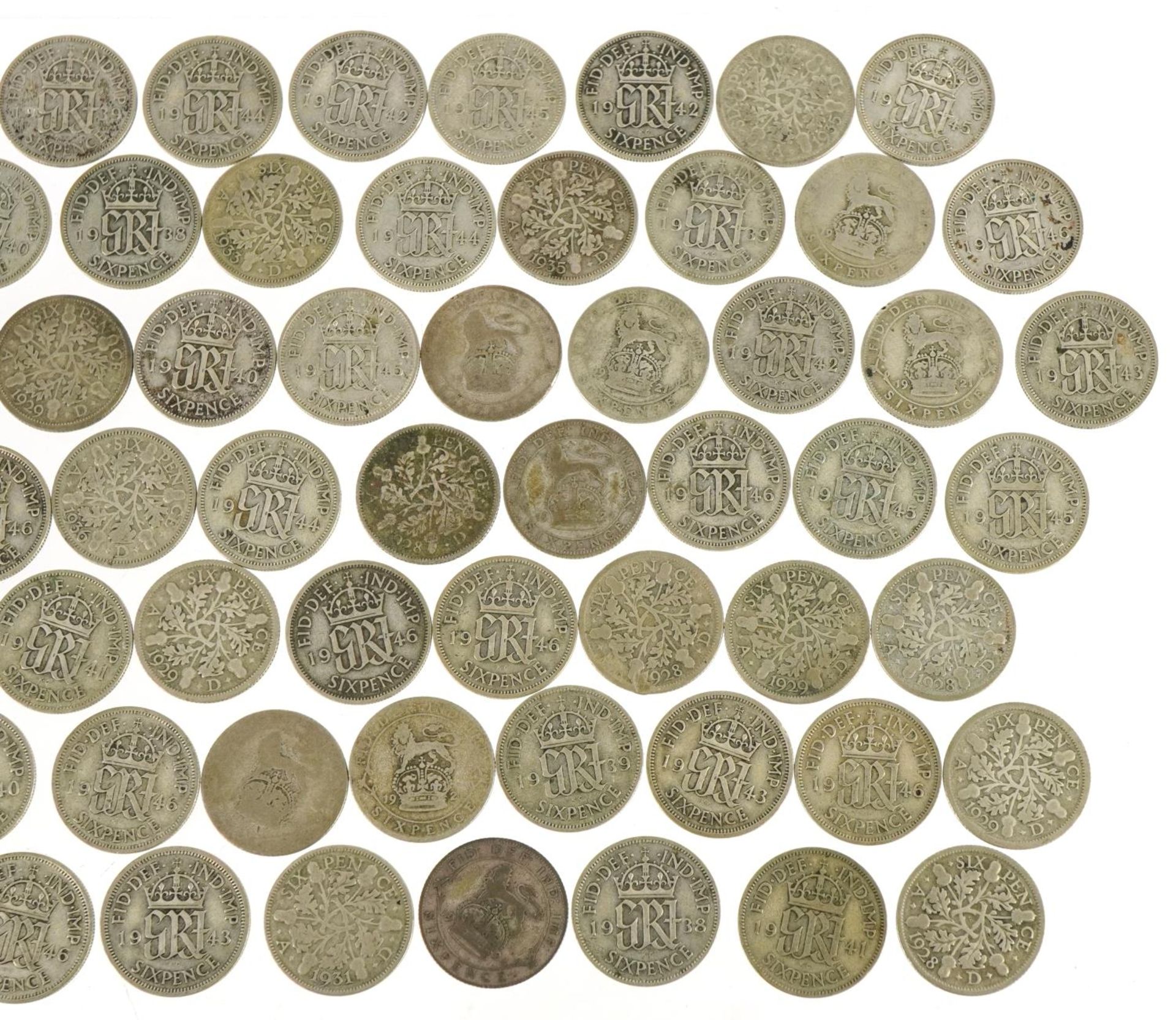 British pre decimal, pre 1947 sixpences, 187.5g For further information on this lot please contact - Image 6 of 6