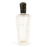 Antique cut glass scent bottle with unmarked silver lid, 9cm high For further information on this