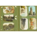 Good collection of Edwardian topographical and social history postcards arranged in an album, some