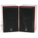 Pair of Dali Royal Menuet II shelf speakers, serial number 325381, 25.5cm high with QED silver