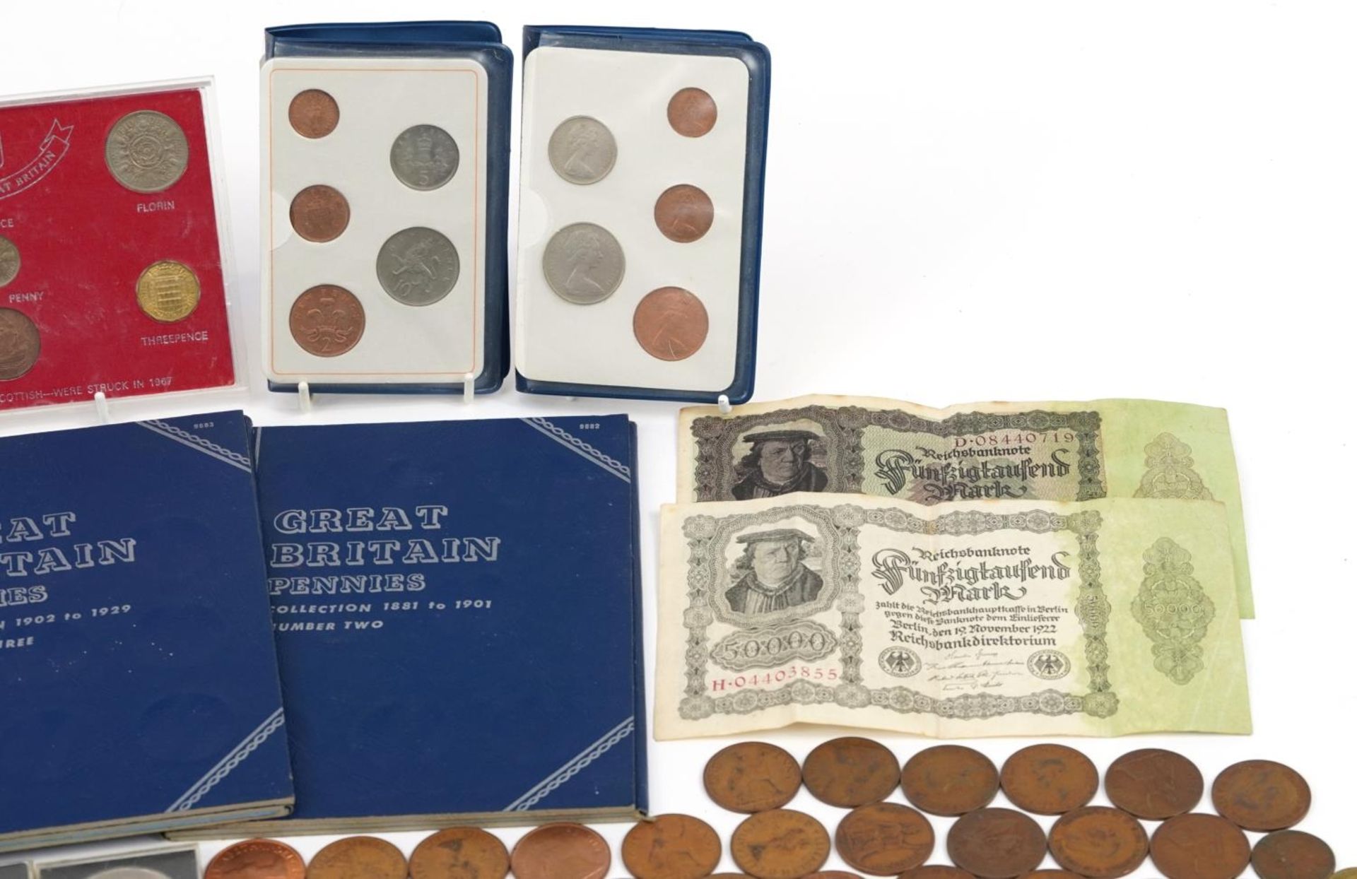 Antique and later British and world coinage and banknotes including three collection albums, - Image 3 of 7