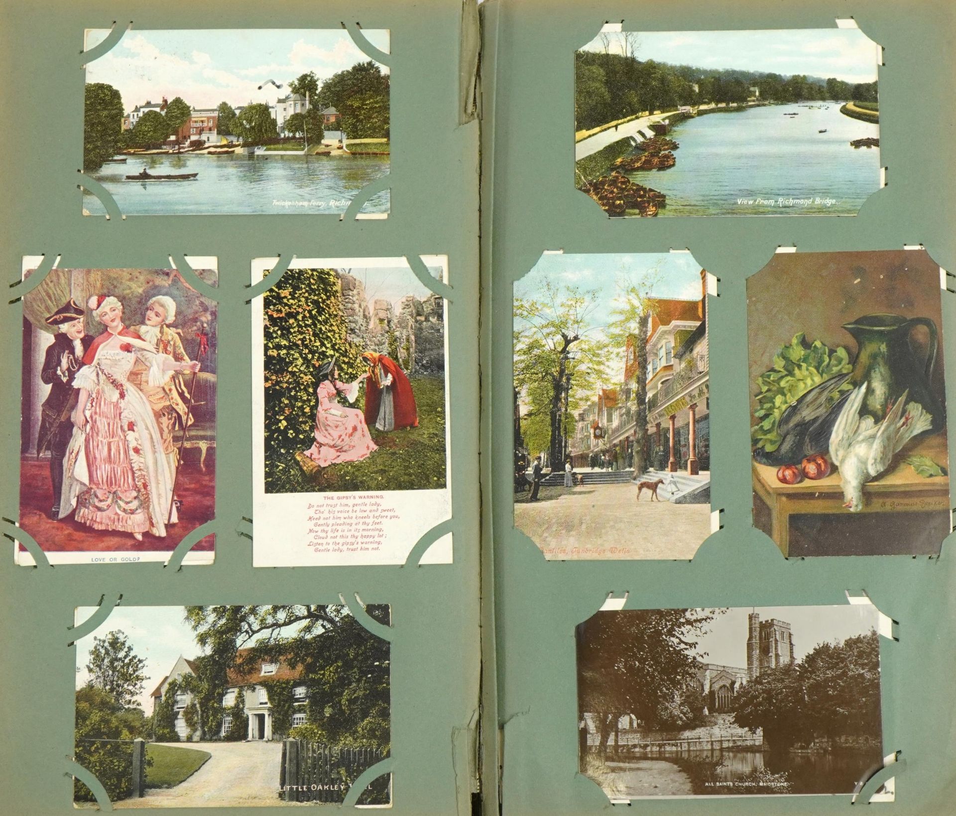 Edwardian and later topographical, social history and comical postcards arranged in an album - Image 2 of 15