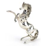 Silver plated model of a rearing horse, 23.5cm high For further information on this lot please
