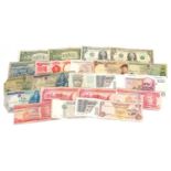 United States of America and world banknotes including one dollar For further information on this